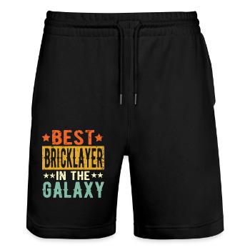 Best Maurer ever Maurer Gift - Stanley/Stella Trainer Unisex Organic Jogging Shorts - black - Front - Nik (191cm) & Marisol (170cm)