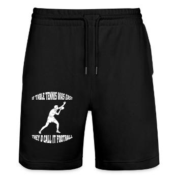 Raquette de tennis Tennis Player Tennis Club - Short de jogging bio TRAINER Stanley/Stella unisexe - noir - Devant - Nik (191cm) & Marisol (170cm)
