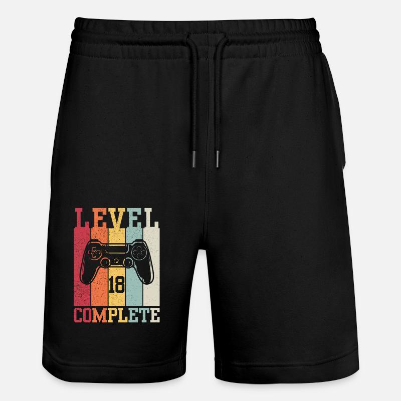 Niveau 18 Complété - Short de jogging bio TRAINER Stanley/Stella unisexe - noir