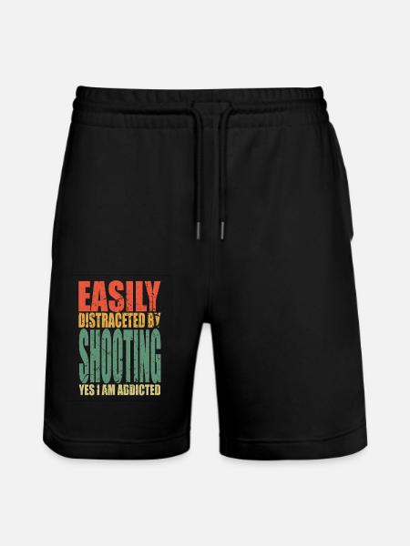 Shooting saying funny - Stanley/Stella Trainer Unisex Organic Jogging Shorts - black
