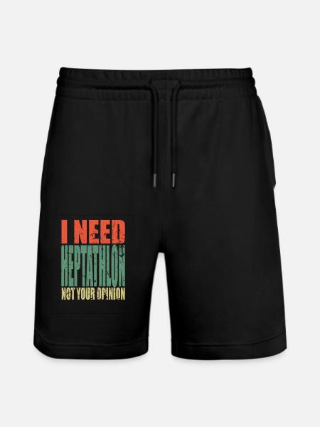 Heptathlon saying funny - Stanley/Stella Trainer Unisex Organic Jogging Shorts - black