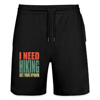 Hiking saying funny - Stanley/Stella Trainer Unisex Organic Jogging Shorts - black - Front - Nik (191cm) & Marisol (170cm)