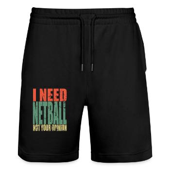 Netball disant drôle - Short de jogging bio TRAINER Stanley/Stella unisexe - noir - Devant - Nik (191cm) & Marisol (170cm)