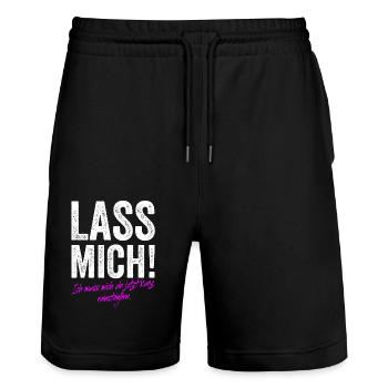 Lass Mich Ich Muss Mich Da Jetzt Kurz Reinsteigern - Stanley/Stella Unisex Bio Joggingshorts Trainer  - Schwarz - Vorne - Nik (191cm) & Marisol (170cm)
