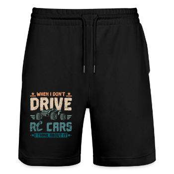 When I don't drive rc cars I think about it - Stanley/Stella Trainer Unisex Organic Jogging Shorts - black - Front - Nik (191cm) & Marisol (170cm)