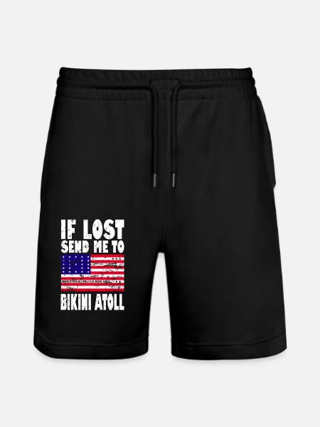 Bikini Atoll Flag Saying - Stanley/Stella Trainer Unisex Organic Jogging Shorts - black