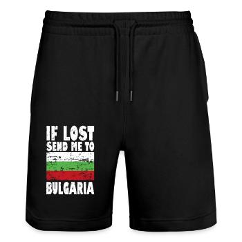 Dicton du drapeau de la Bulgarie - Short de jogging bio TRAINER Stanley/Stella unisexe - noir - Devant - Nik (191cm) & Marisol (170cm)