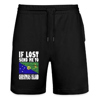 Drapeau de l’île Christmas - Short de jogging bio TRAINER Stanley/Stella unisexe - noir - Devant - Nik (191cm) & Marisol (170cm)