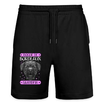 Bordeaux Dogge Grandma | Bordeauxdogge Geschenk - Stanley/Stella Unisex Bio Joggingshorts Trainer  - Schwarz - Vorne - Nik (191cm) & Marisol (170cm)
