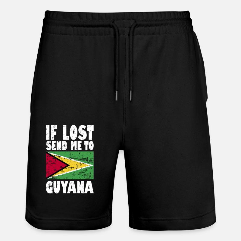 Drapeau du Guyana - Short de jogging bio TRAINER Stanley/Stella unisexe - noir
