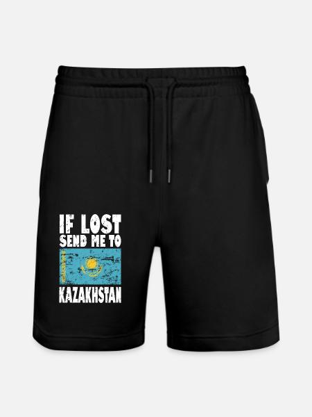 Kazakhstan Flag Saying - Stanley/Stella Trainer Unisex Organic Jogging Shorts - black