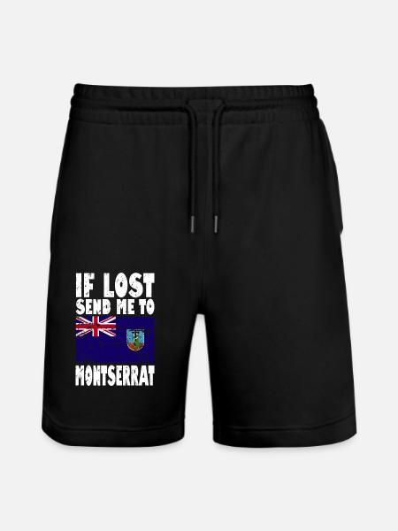 Montserrat Flag Saying - Stanley/Stella Trainer Unisex Organic Jogging Shorts - black