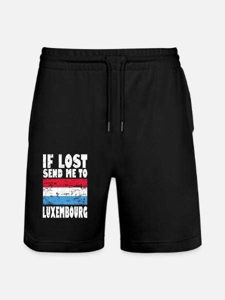 Luxembourg Flag Saying - Stanley/Stella Trainer Unisex Organic Jogging Shorts - black