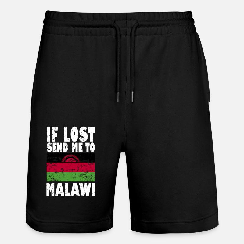 Malawi Flagge Spruch - Stanley/Stella Unisex Bio Joggingshorts Trainer  - Schwarz