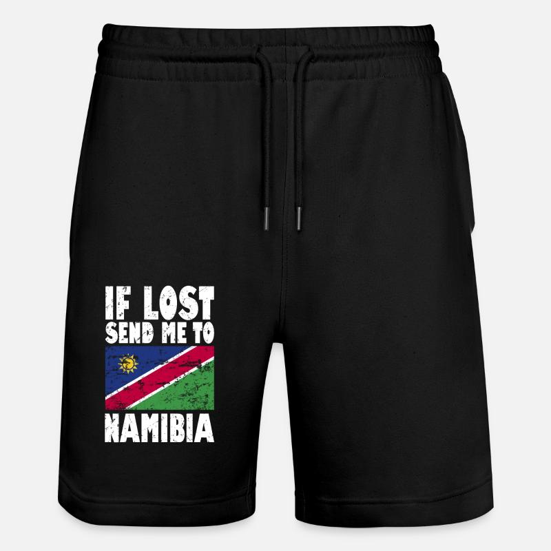 Namibia Flagge Spruch - Stanley/Stella Unisex Bio Joggingshorts Trainer  - Schwarz