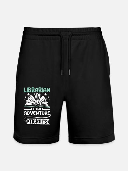 Librarian I lend adventure tickets - Stanley/Stella Trainer Unisex Organic Jogging Shorts - black