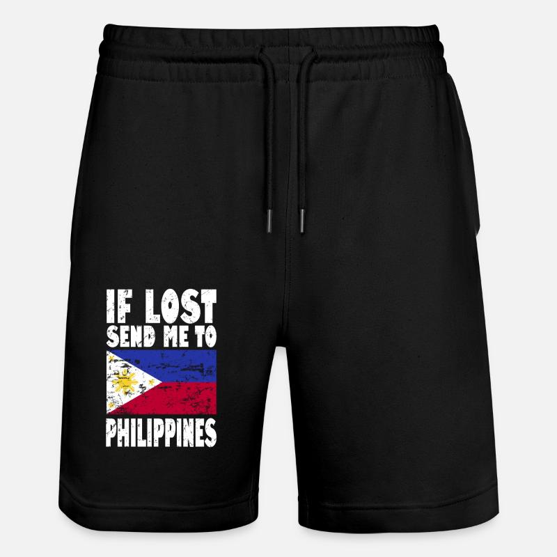 Philippines Flag Saying - Stanley/Stella Trainer Unisex Organic Jogging Shorts - black