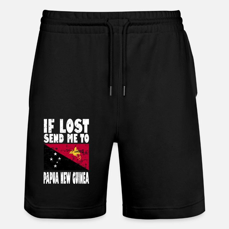 Drapeau de la Papouasie-Nouvelle-Guinée - Short de jogging bio TRAINER Stanley/Stella unisexe - noir