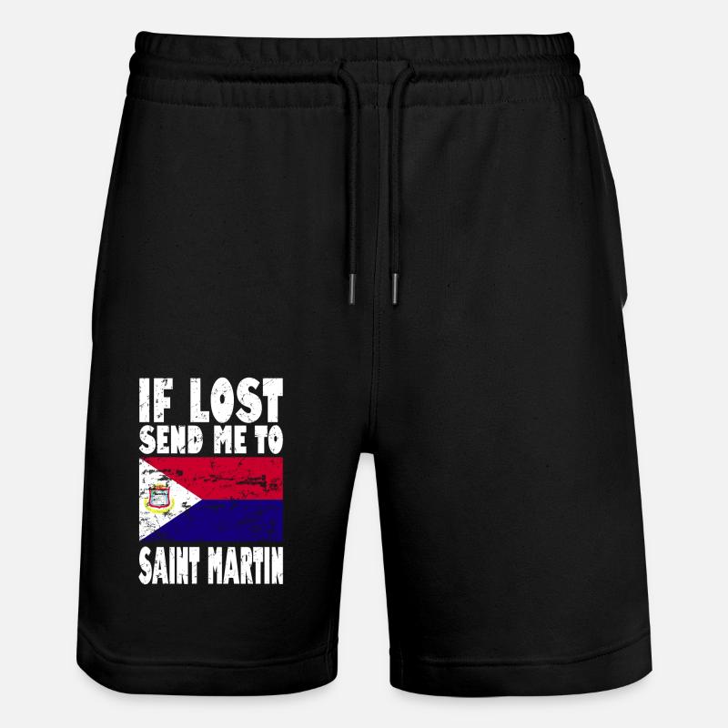 Drapeau Saint-Martin - Short de jogging bio TRAINER Stanley/Stella unisexe - noir