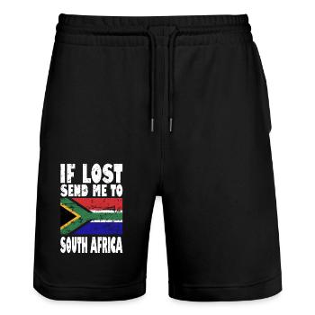 Drapeau de l’Afrique du Sud - Short de jogging bio TRAINER Stanley/Stella unisexe - noir - Devant - Nik (191cm) & Marisol (170cm)