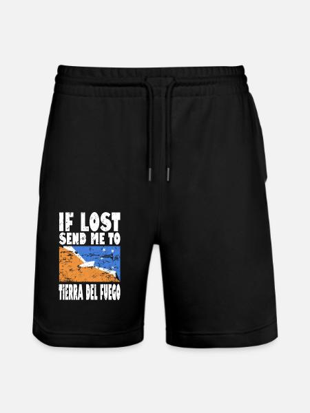 Tierra del Fuego Flag Saying - Stanley/Stella Trainer Unisex Organic Jogging Shorts - black