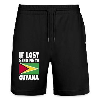 Drapeau du Guyana - Short de jogging bio TRAINER Stanley/Stella unisexe - noir - Devant - Nik (191cm) & Marisol (170cm)