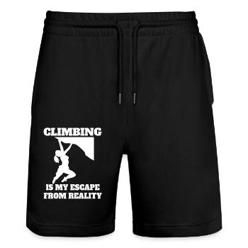 Climbing Mountains Mountaineering Hiking Mountain Bouldering - Stanley/Stella Trainer Unisex Organic Jogging Shorts - black - Front - Nik (191cm) & Marisol (170cm)