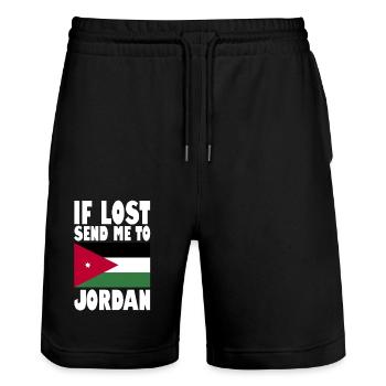 Drapeau de Jordanie - Short de jogging bio TRAINER Stanley/Stella unisexe - noir - Devant - Nik (191cm) & Marisol (170cm)