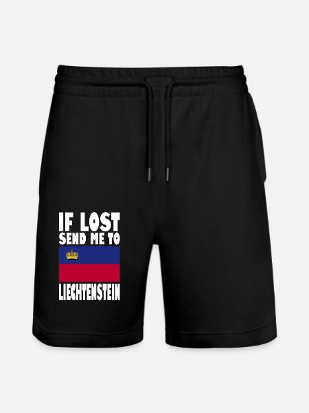 Liechtenstein Flag Slogan - Stanley/Stella Trainer Unisex Organic Jogging Shorts - black