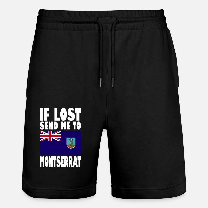 Montserrat Flagge Spruch - Stanley/Stella Unisex Bio Joggingshorts Trainer  - Schwarz