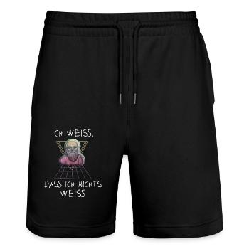 Socrate philosophe grec - Short de jogging bio TRAINER Stanley/Stella unisexe - noir - Devant - Nik (191cm) & Marisol (170cm)