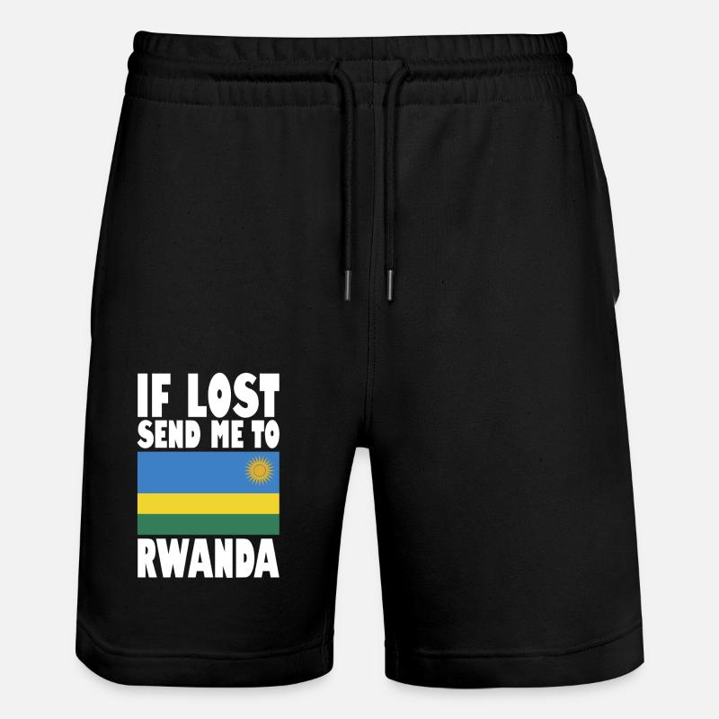 Rwanda Flag Saying - Stanley/Stella Trainer Unisex Organic Jogging Shorts - black