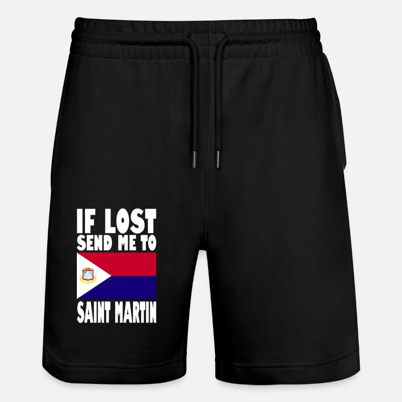 Drapeau Saint-Martin - Short de jogging bio TRAINER Stanley/Stella unisexe - noir