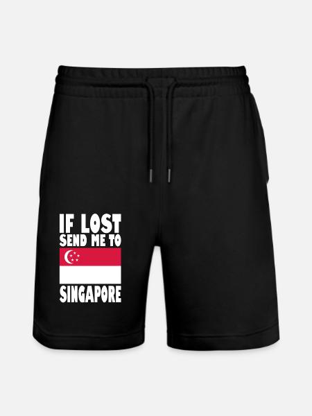 Drapeau de Singapour - Short de jogging bio TRAINER Stanley/Stella unisexe - noir