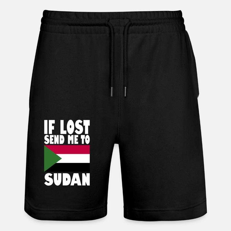 Sudan Flag Saying - Stanley/Stella Trainer Unisex Organic Jogging Shorts - black