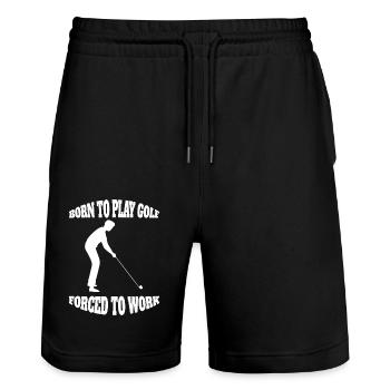 Golf Saying Golf Ball Golfer Golfer Golf Clubs - Stanley/Stella Trainer Unisex Organic Jogging Shorts - black - Front - Nik (191cm) & Marisol (170cm)