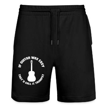 Guitarist Music Band Guitar Musician Guitarist - Stanley/Stella Trainer Unisex Organic Jogging Shorts - black - Front - Nik (191cm) & Marisol (170cm)