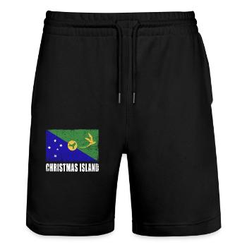 Drapeau de l’île Christmas - Short de jogging bio TRAINER Stanley/Stella unisexe - noir - Devant - Nik (191cm) & Marisol (170cm)
