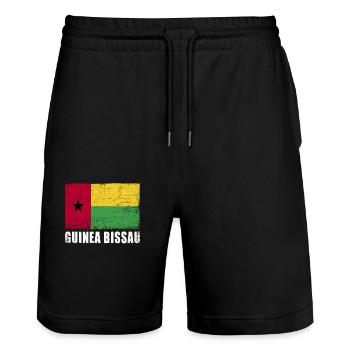 Guinée Bissau Drapeau Grunge Guinée Bissau Drapeau - Short de jogging bio TRAINER Stanley/Stella unisexe - noir - Devant - Nik (191cm) & Marisol (170cm)