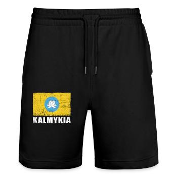 Annonces Flag Grunge Annonces Flag - Short de jogging bio TRAINER Stanley/Stella unisexe - noir - Devant - Nik (191cm) & Marisol (170cm)