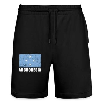 Drapeau de micronésie Grunge Drapeau de Micronésie - Short de jogging bio TRAINER Stanley/Stella unisexe - noir - Devant - Nik (191cm) & Marisol (170cm)