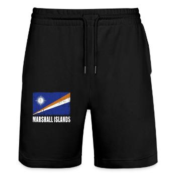 Drapeau des Îles Marshall Grunge Drapeau des Îles Marshall - Short de jogging bio TRAINER Stanley/Stella unisexe - noir - Devant - Nik (191cm) & Marisol (170cm)