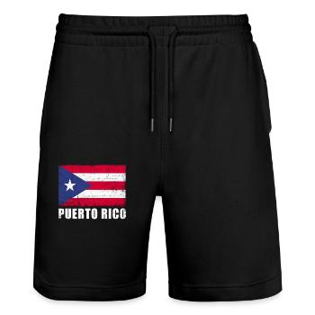 Drapeau de Porto Rico Grunge Drapeau de Porto Rico - Short de jogging bio TRAINER Stanley/Stella unisexe - noir - Devant - Nik (191cm) & Marisol (170cm)