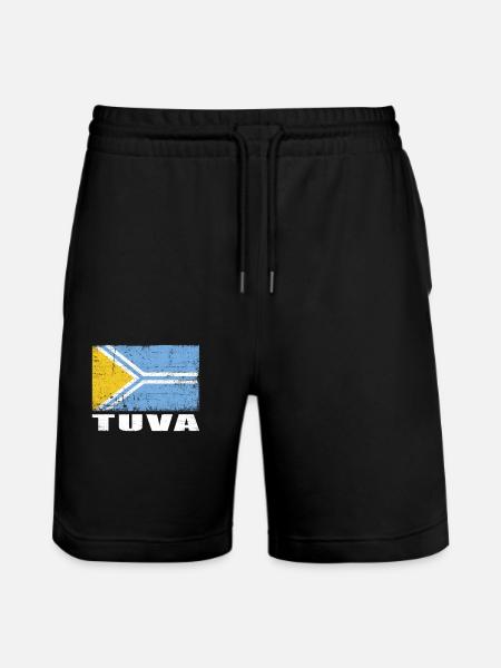 Tuva Flag Grunge Tuva Flag - Stanley/Stella Trainer Unisex Organic Jogging Shorts - black
