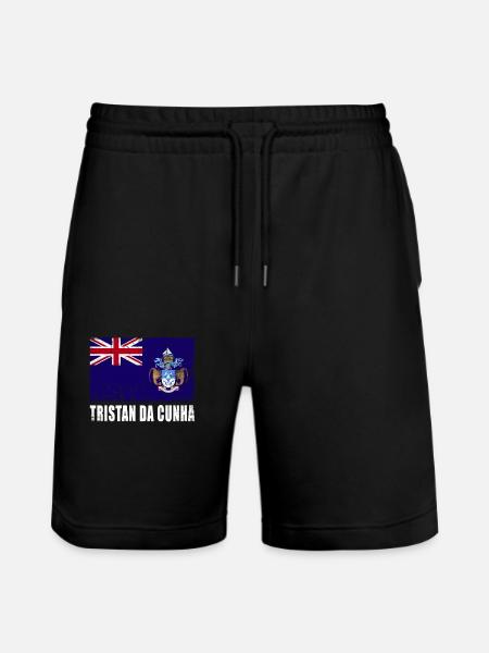 Tristan Da Cunha Flag Grunge - Stanley/Stella Trainer Unisex Organic Jogging Shorts - black