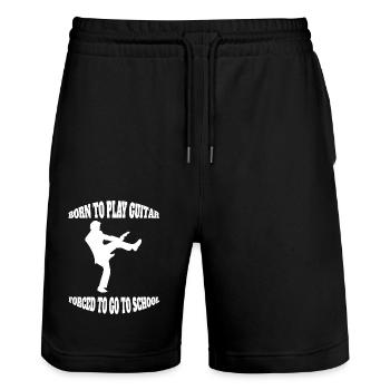 Gitarre Gitarrist Musik Gitarristin Band Musiker - Stanley/Stella Unisex Bio Joggingshorts Trainer  - Schwarz - Vorne - Nik (191cm) & Marisol (170cm)