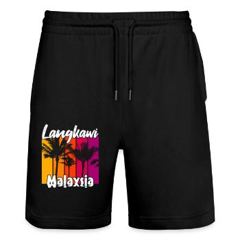 Langkawi Malaisie - Short de jogging bio TRAINER Stanley/Stella unisexe - noir - Devant - Nik (191cm) & Marisol (170cm)