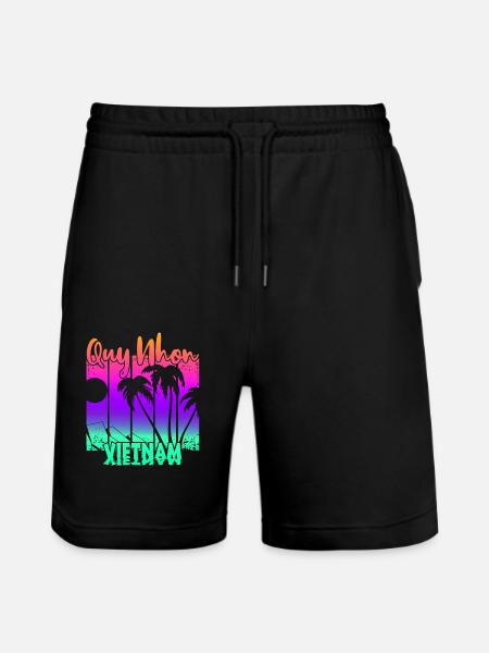 Quy Nhon Vietnam - Stanley/Stella Trainer Unisex Organic Jogging Shorts - black