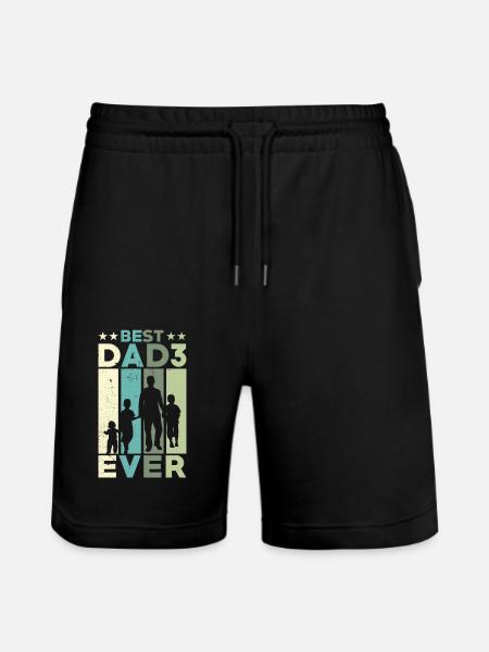 Bedste far nogensinde Retro Tre børn bedst - Stanley/Stella Trainer økologiske unisex joggingshorts - sort