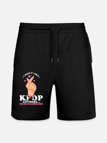 K-pop I love K-pop - Stanley/Stella Trainer Unisex Organic Jogging Shorts - black